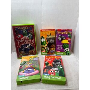 Big Idea VeggieTales VHS Lot 5 Kids Star of Christmas Scared Josh Wall Church